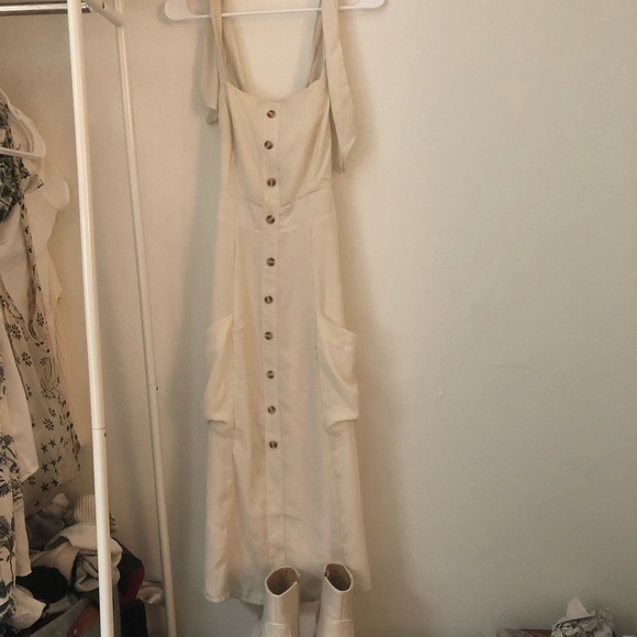 Beige button midi/long dress - Picture 1 of 3